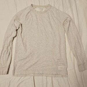 American Eagle Men’s Long Sleeve Tee – Light Heather Cream– Size XS